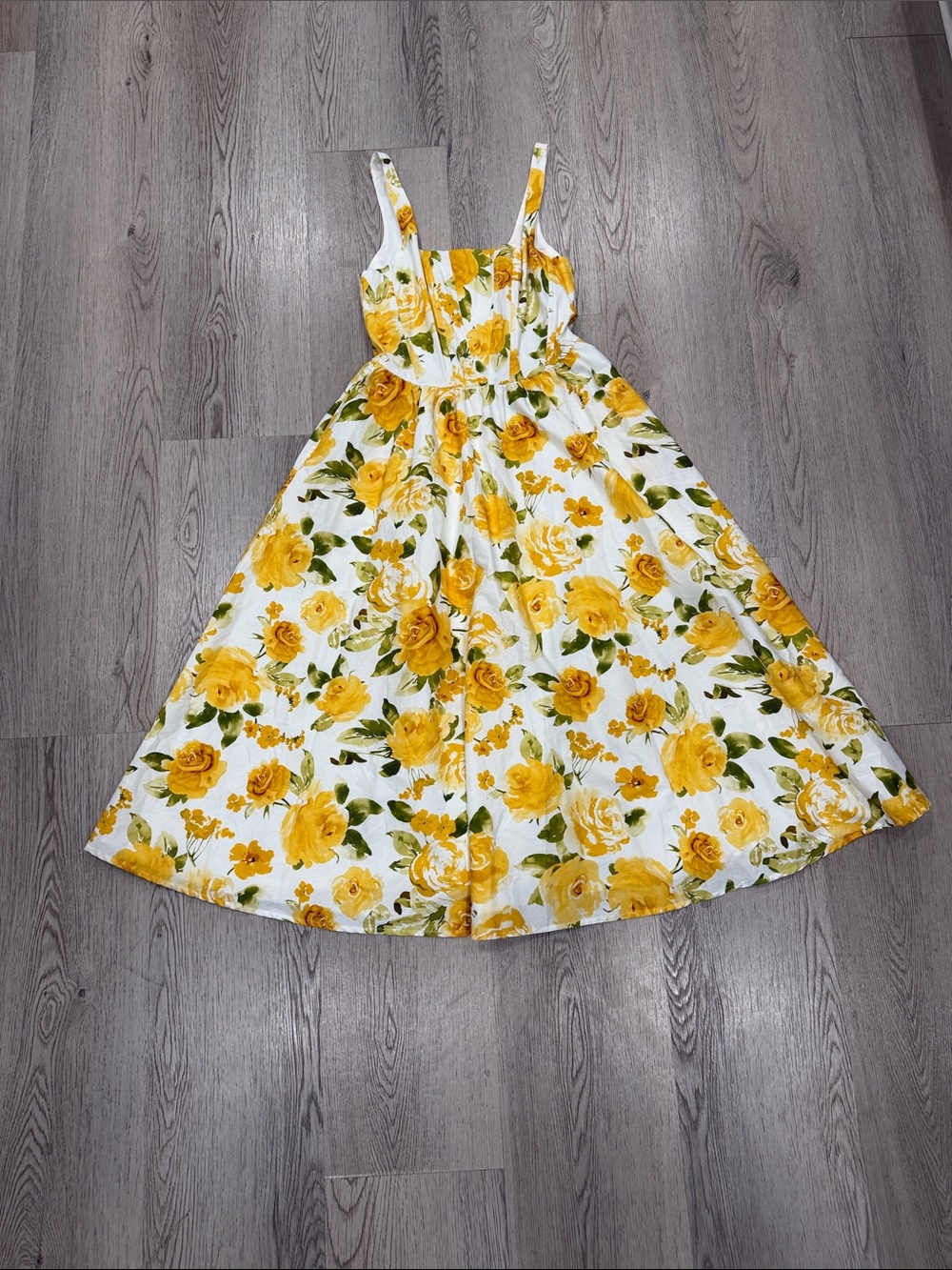 Jason wu Yellow Rose Print Sundress